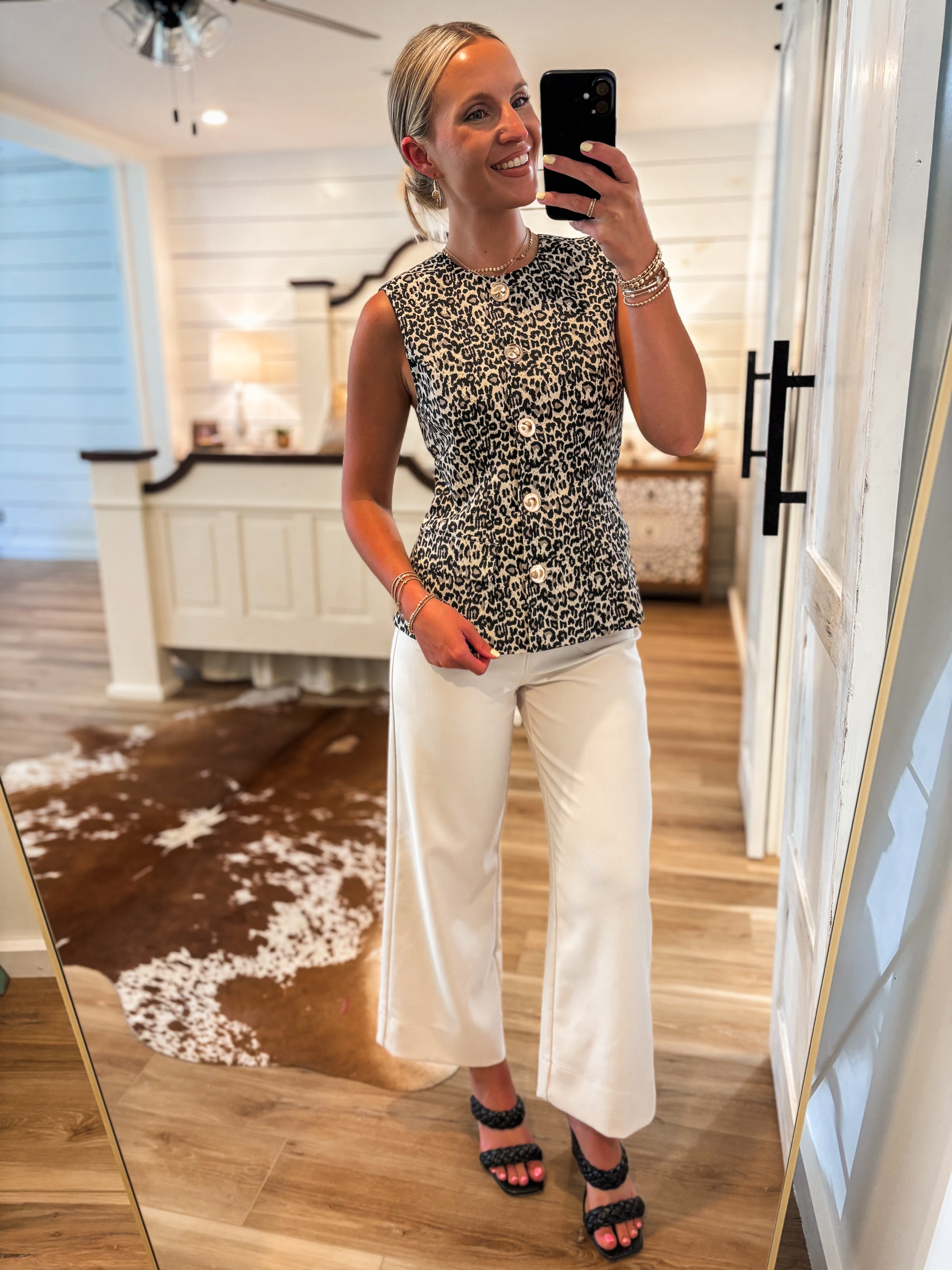Sweet Regards Leopard Vest Blouse