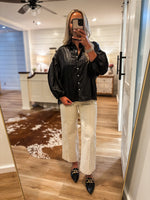 Load image into Gallery viewer, Wishing Now Black Zebra Print Button Down Blouse
