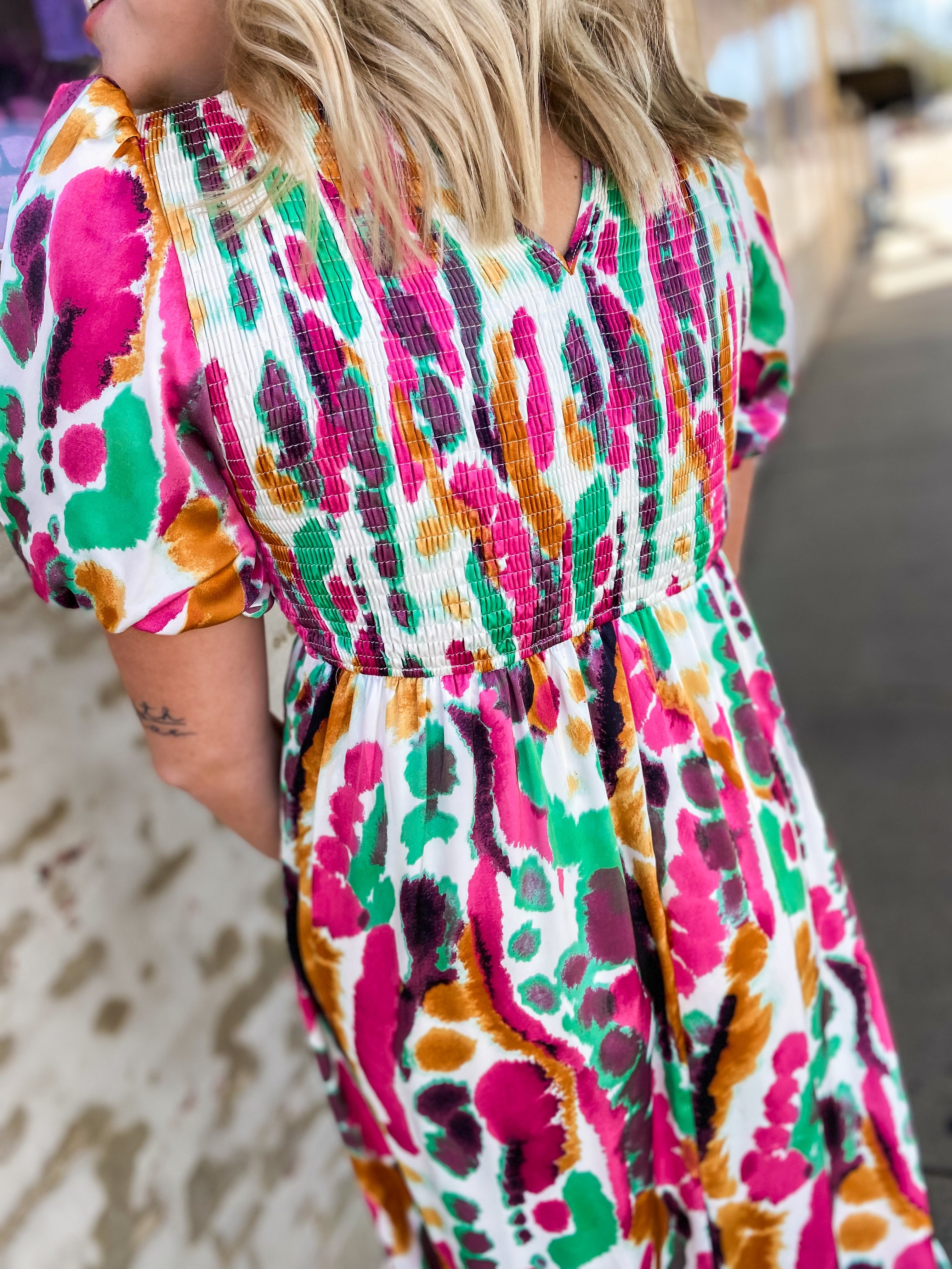Thought Of You Magenta & Ivory Maxi Dress
