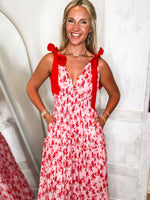 Load image into Gallery viewer, Better Off Red Floral Maxi Dress
