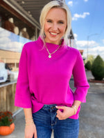 Load image into Gallery viewer, Uptown Chic Berry Mock Neck Sweater
