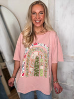 Load image into Gallery viewer, Best Wishes Rose Rainbow Patch S/S Tee
