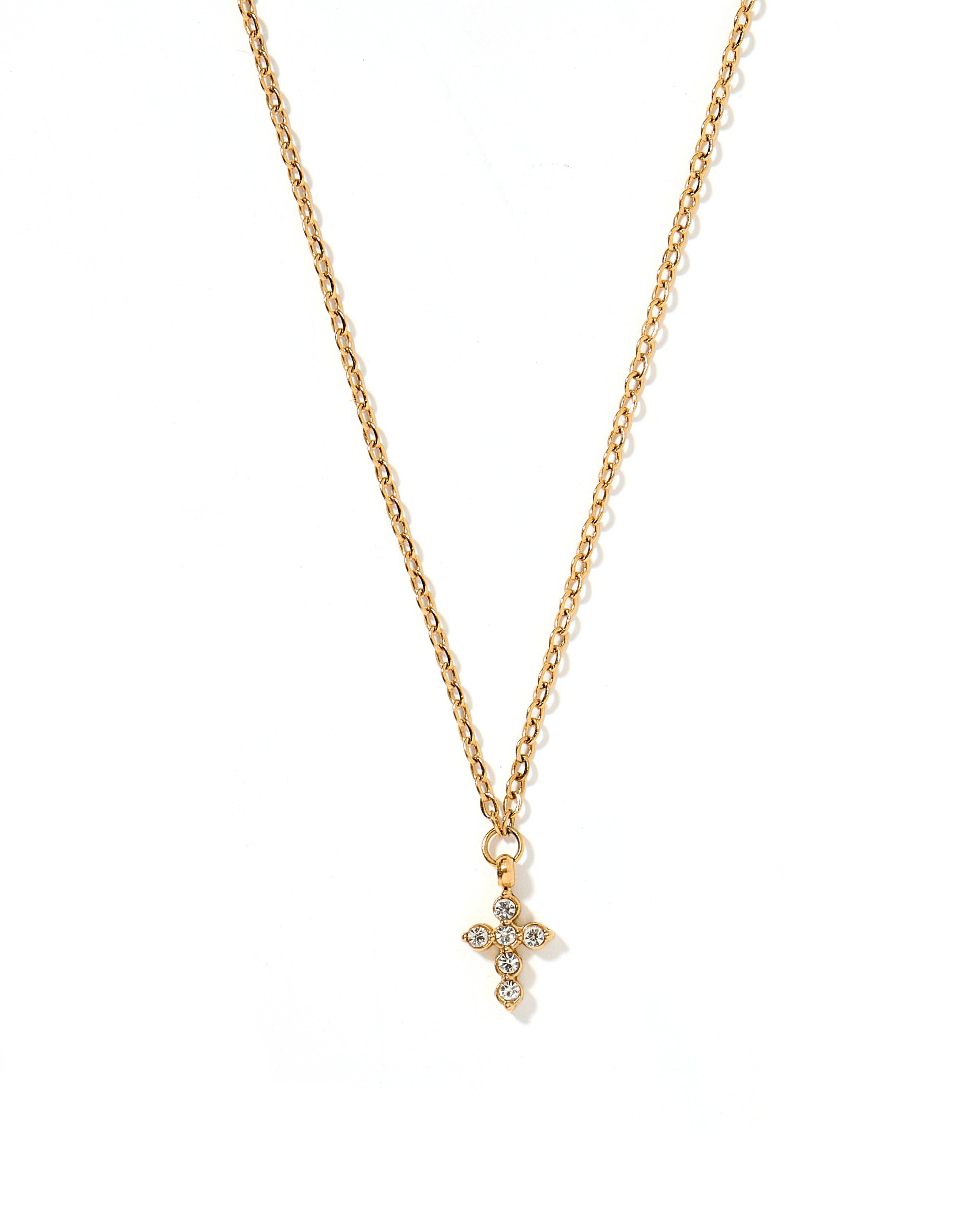 Necklace - Carly Cross Gold