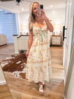 Load image into Gallery viewer, Breathing In Green Multi Floral Midi Dress
