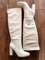 Load image into Gallery viewer, Corkys Two Faced Ivory Faux Leather Knee High Boots
