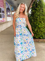 Load image into Gallery viewer, Dance With You Floral Eyelet Strapless Maxi Dress
