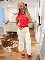 Load image into Gallery viewer, What I Need Red &amp; Pink Stripe Vest Blouse
