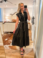 Load image into Gallery viewer, Always Something Better Black Midi Dress
