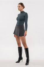 Load image into Gallery viewer, Our Purpose Teal Mock Neck Seamless Long Sleeve Top
