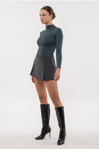 Our Purpose Teal Mock Neck Seamless Long Sleeve Top