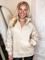 Load image into Gallery viewer, Needless To Say Beige Quarter Zip Pullover
