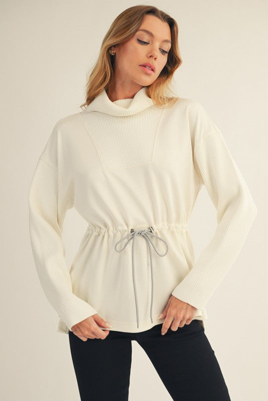 Longing For Ivory Cowl Neck Luxe Knit Top