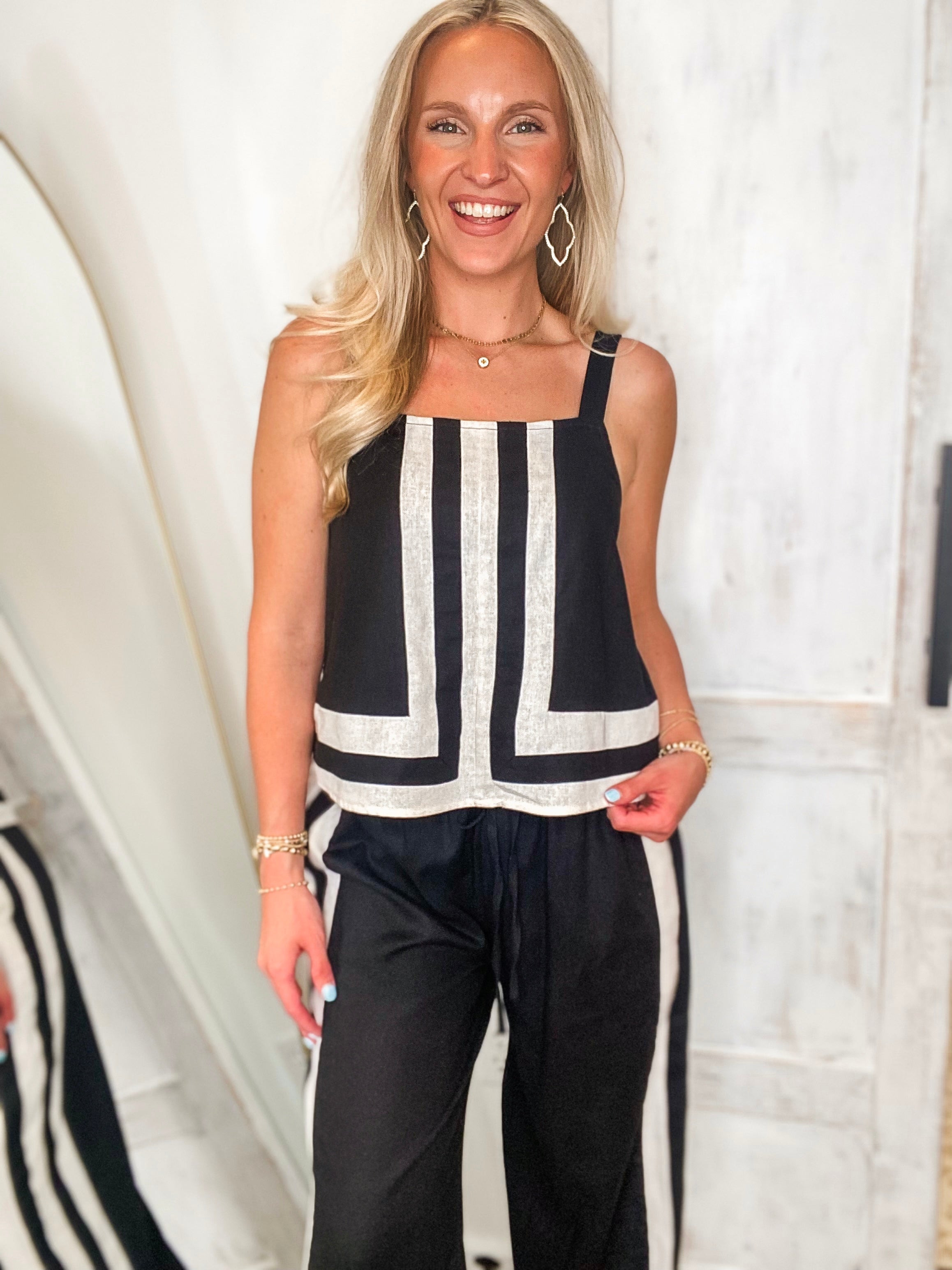 Summer Reservation Black Tank & Palazzo Pant Set