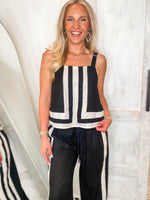 Load image into Gallery viewer, Summer Reservation Black Tank &amp; Palazzo Pant Set
