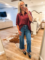 Load image into Gallery viewer, Happened To You Burgundy Blouse
