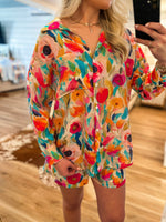 Load image into Gallery viewer, Taking It In Floral Pastel Button Down &amp; Shorts Set
