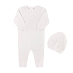 Load image into Gallery viewer, Lux Pointelle Knit Romper w/Hat
