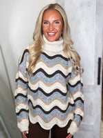 Load image into Gallery viewer, Cool Breeze Brown Multi Stripe Sweater
