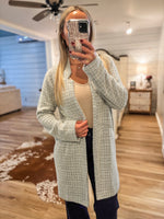 Load image into Gallery viewer, Beyond Words Navy Plaid Long Cardigan

