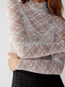 Long Sleeve Lace Base Top