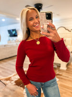 Load image into Gallery viewer, In Sync Burgundy Basic L/S Top
