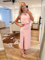 Load image into Gallery viewer, Higher Standard Blush Pink Midi Dress

