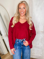 Load image into Gallery viewer, The One Garnet Knit PINCH Sweater
