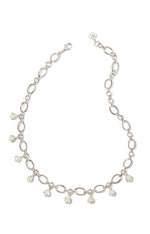 Load image into Gallery viewer, Ashton White Pearl Silver Chain Necklace
