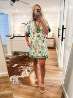 Load image into Gallery viewer, At My Best Olive Floral Mini Dress
