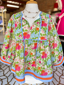 Springing Forward Pastel Floral Blouse