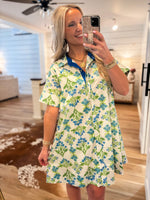 Load image into Gallery viewer, Exciting Moment White/Blue Floral Mini Dress
