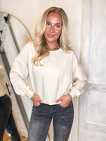 Load image into Gallery viewer, About Comfort Taupe Cropped Simply Southern Pullover
