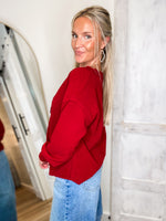 Load image into Gallery viewer, Gonna Stay Crimson Henley Top
