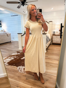 Never Too Far Ivory Sweater Midi Dress