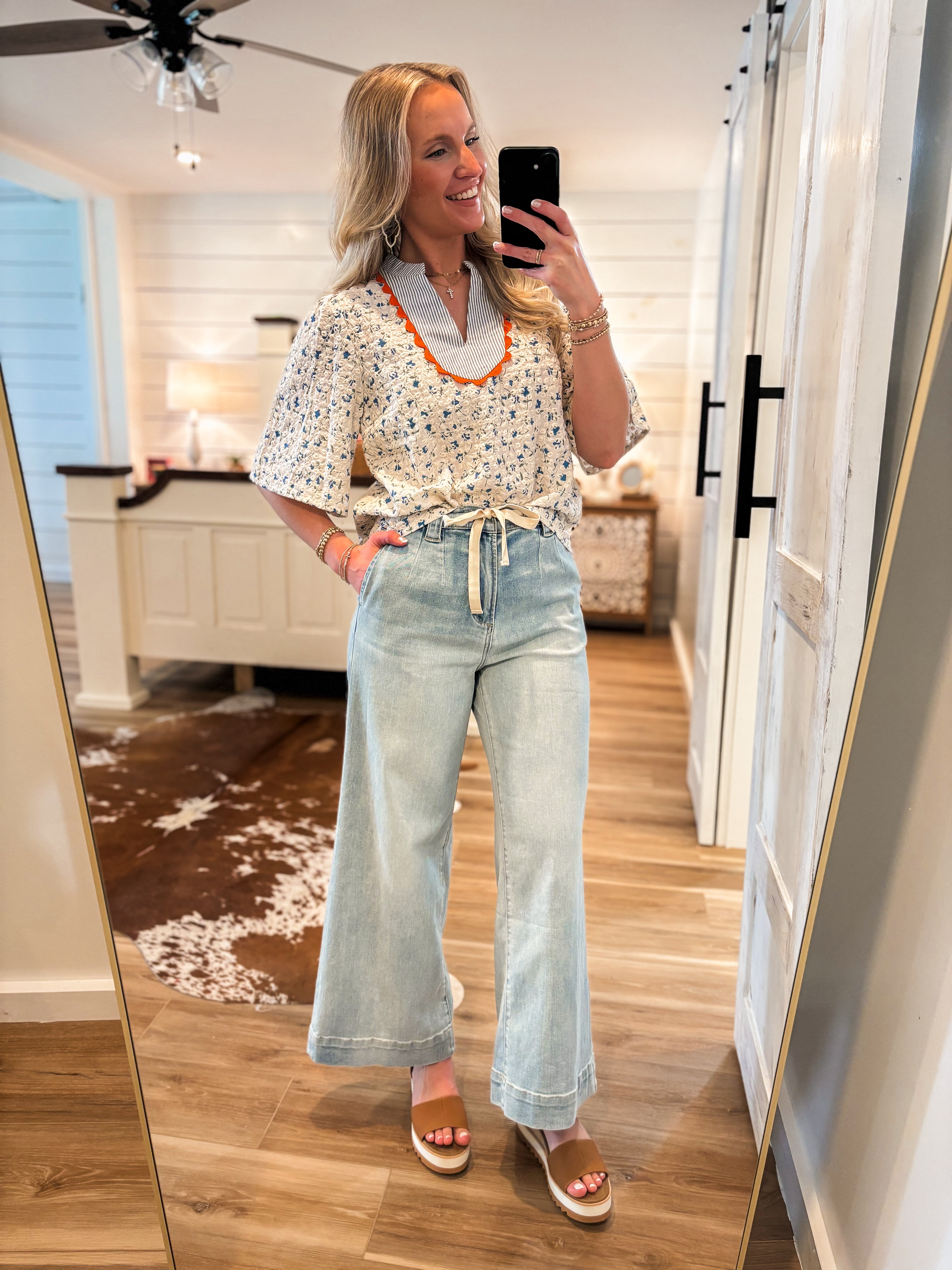 Into More Light Wash Wide Leg Miou Muse Denim
