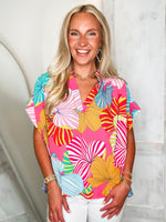 Load image into Gallery viewer, Dance With Me Pink Multi Floral Adrienne Blouse
