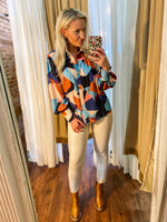 Load image into Gallery viewer, Look At Her Multi-Color Abstract Button Down Blouse
