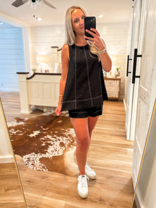 Stadium View Black Tank & Shorts Set