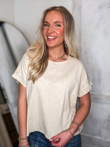 Expect It Taupe Cropped Tee