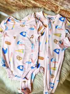 Angel Dear Girl's Baseball Onesie