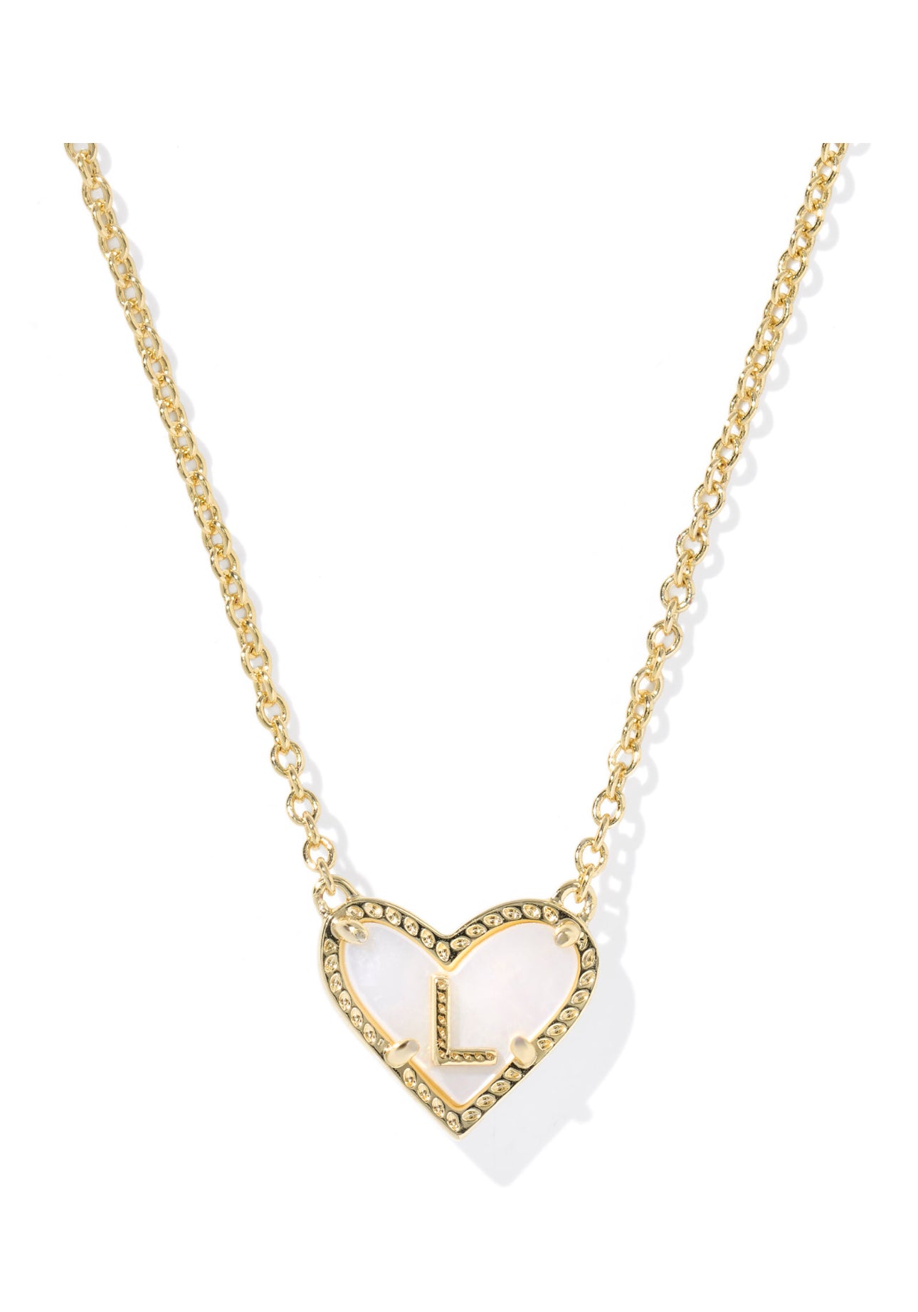 Heart Letter L Gold Short Pendant Necklace