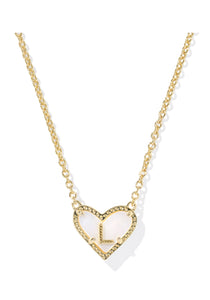 Heart Letter L Gold Short Pendant Necklace