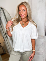 Load image into Gallery viewer, So Sweet White Smocked Tee
