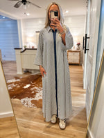 Load image into Gallery viewer, Long Distance Indigo Stripe Maxi Dress

