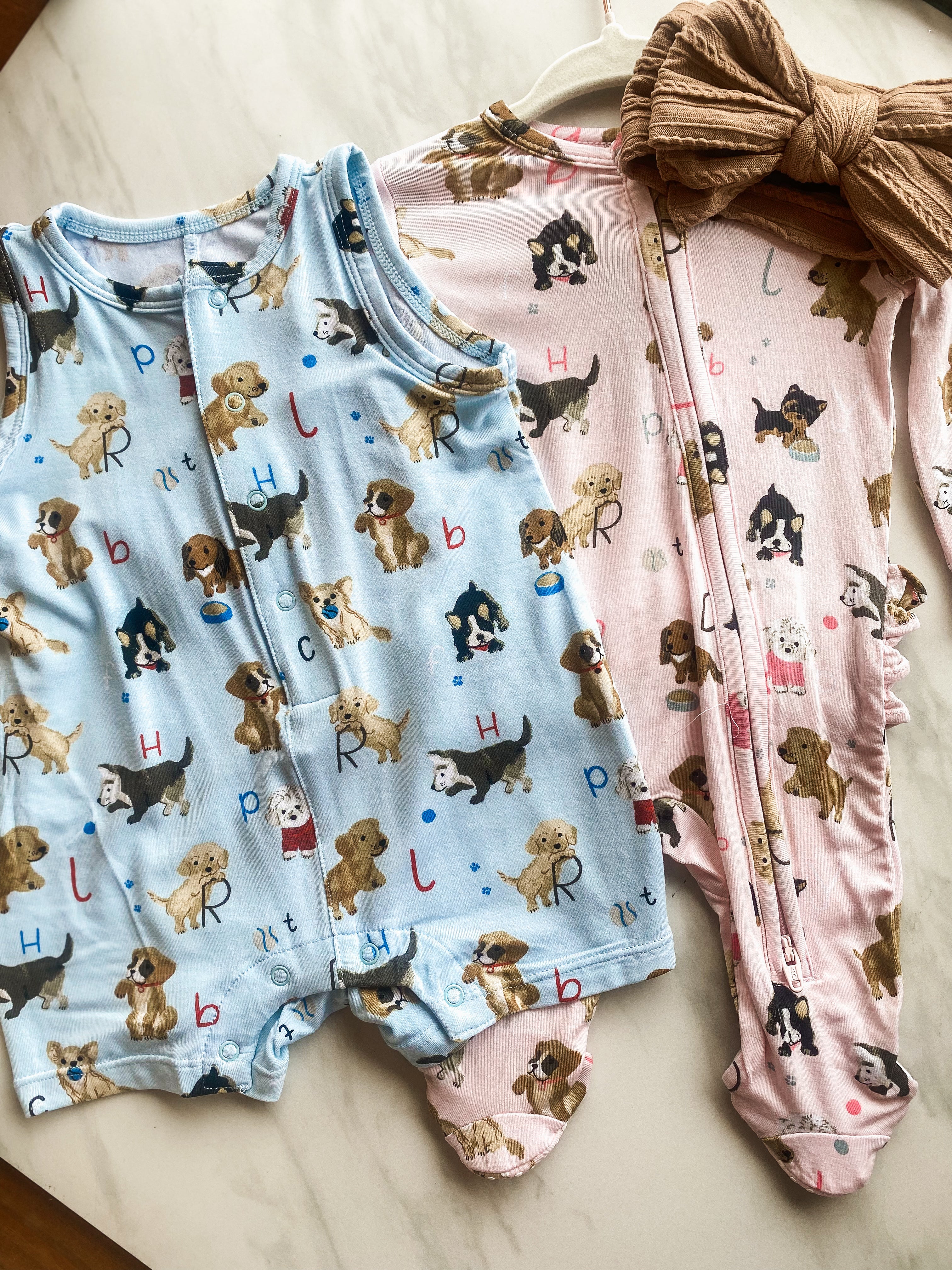 Angel Dear Puppy Alphabet Shortie Romper