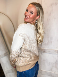 Sparkle In The Night Ivory Sequin Sweater