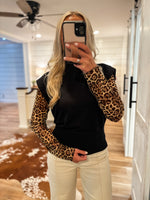 Load image into Gallery viewer, In Charge Black Sleeveless Sweater Blouse
