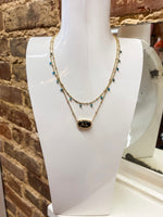 Load image into Gallery viewer, Elisa Black Agate Alabama Gold Pendant Necklace
