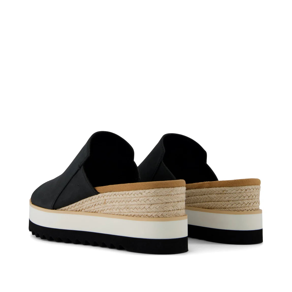 TOMS Diana Wedge Mule Sandal - Black Leather