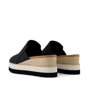 TOMS Diana Wedge Mule Sandal - Black Leather